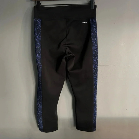 Adidas Cropped Leggings black and blue. Small. EUC - Picture 3 of 6